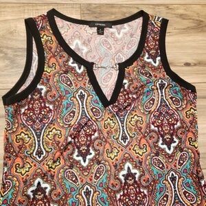 Espresso Retro Multicolor Trapeze Dress Size Small